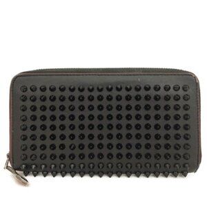 EGA Christian Louboutin Panettone Spike Leather Zip Around Long Wallet/3BL0033